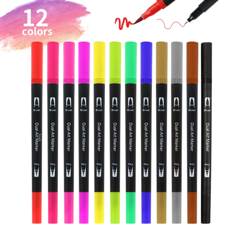 Correction Pen Fine - 12 Colors Artist Coloring Marker Pens,