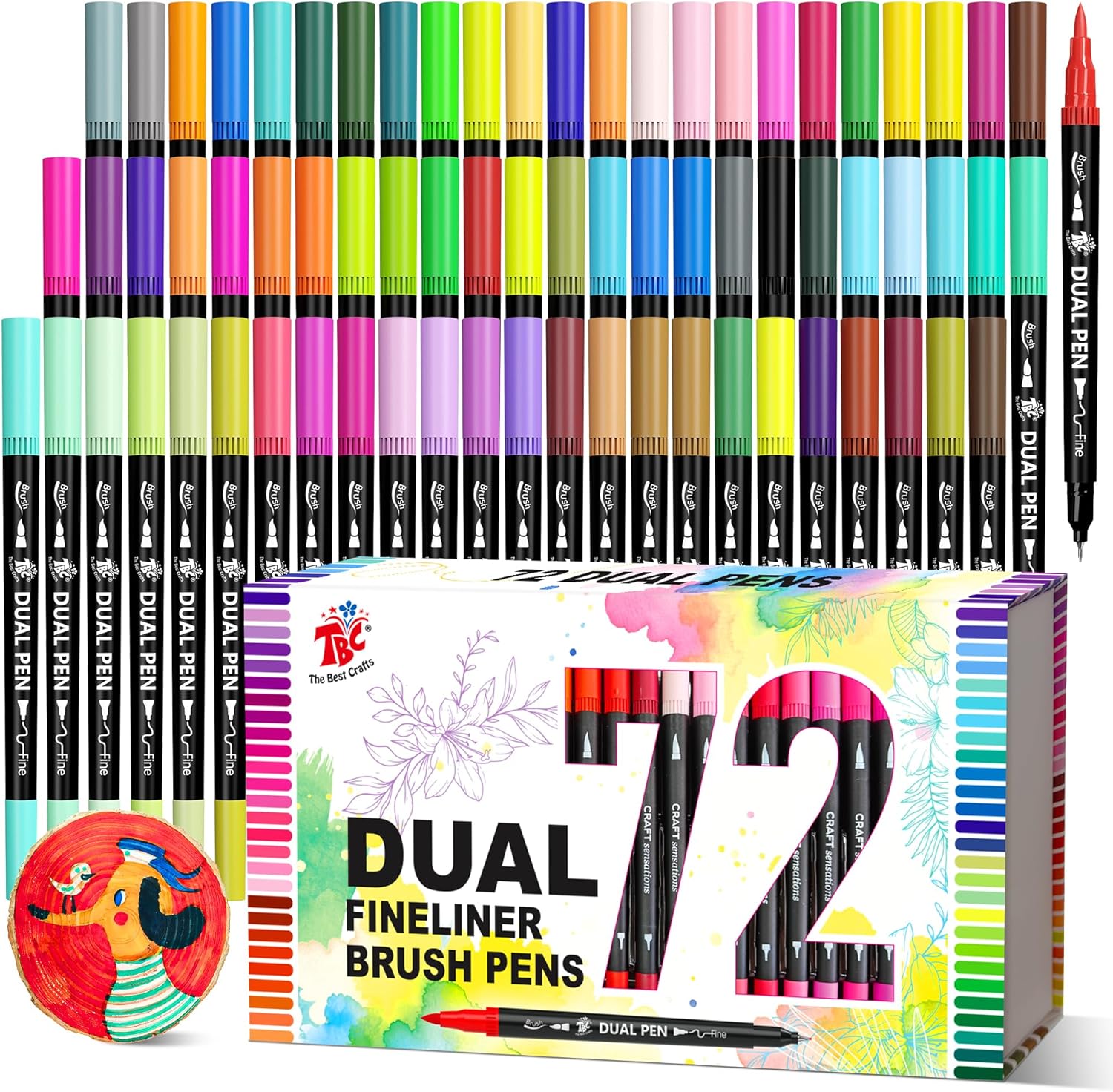 72 Color Dual Tip Brush Pens,  - Correction Pen Fine のレビューと価格