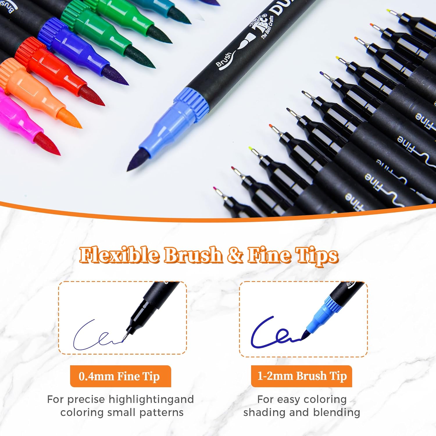 72 Color Dual Tip Brush Pens,  - Correction Pen Fine のレビューと価格