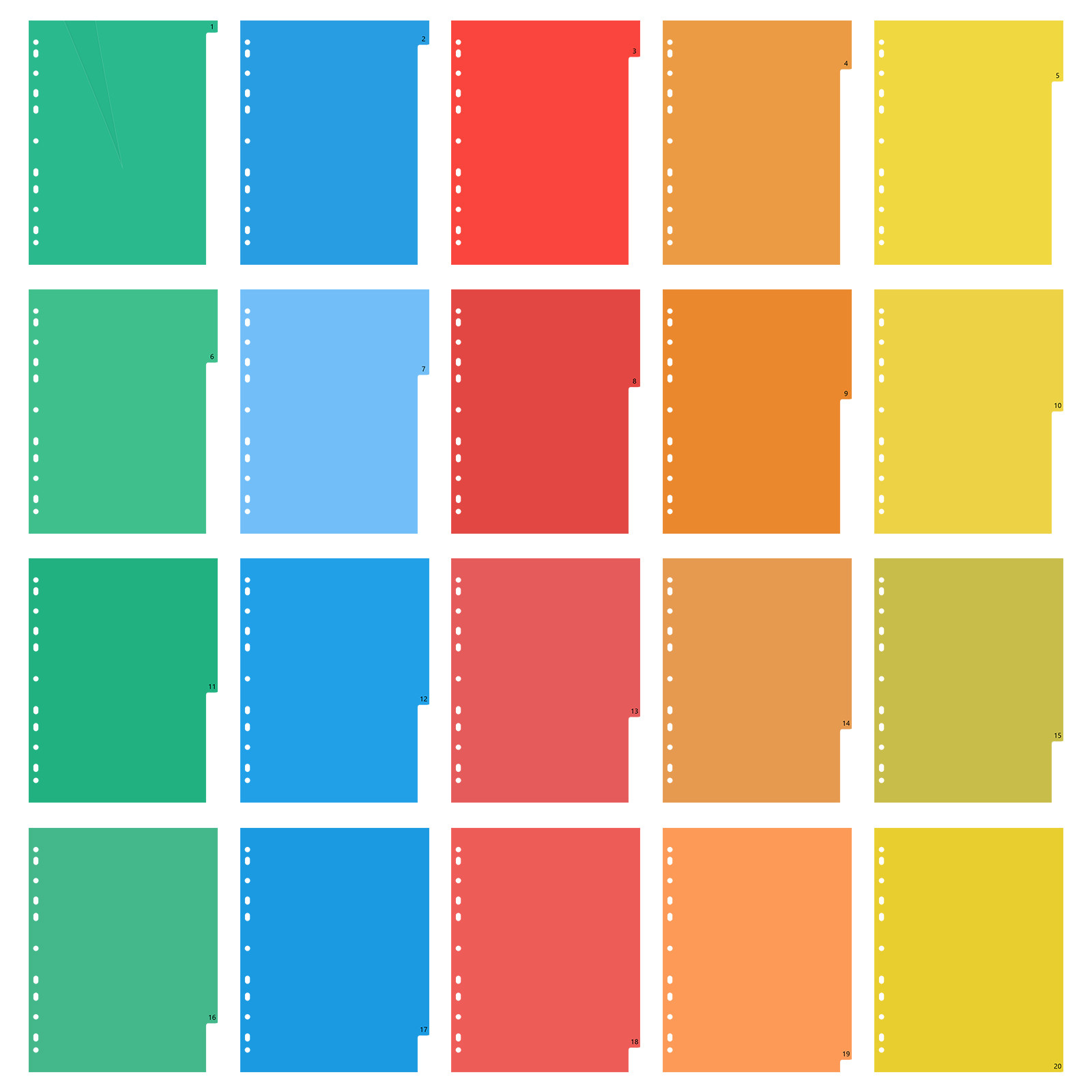 20 Pages A4 Colorful Plastic B - Tab Divider A4 のレビューと価格