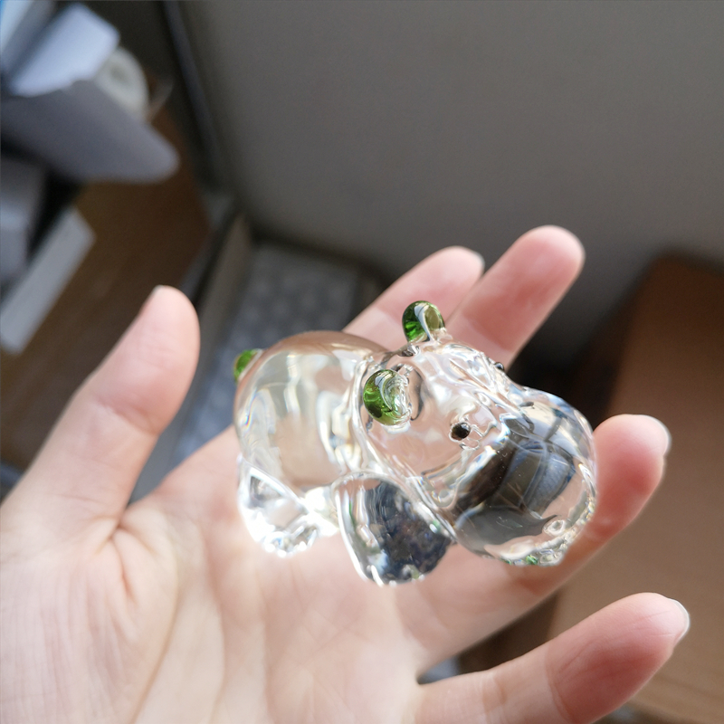 1PC Crystal Hippo Figurine Col - Paper Weight Crystal のレビューと価格
