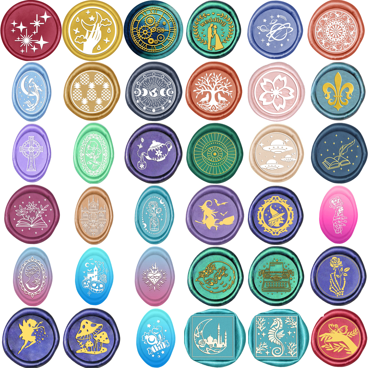 1pc Oval/Round/Square Mixed Wa - Wax Seal Stamp Set のレビューと価格