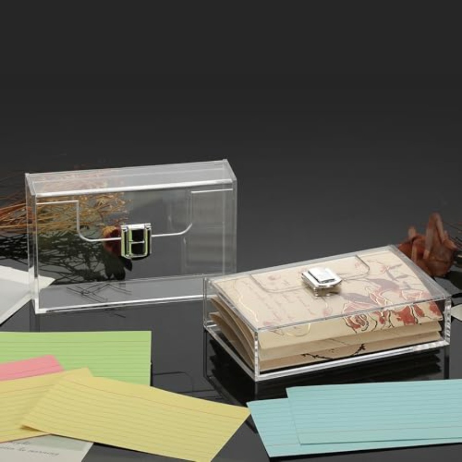 2 Pack Clear Acrylic Index Car - Card Index Box のレビューと価格