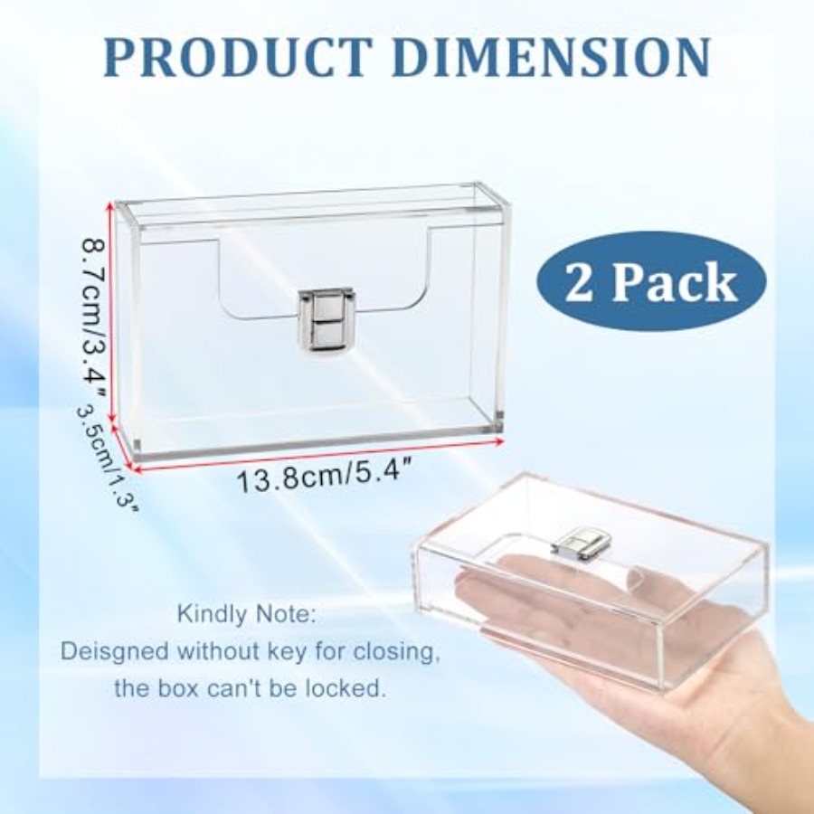 2 Pack Clear Acrylic Index Car - Card Index Box のレビューと価格