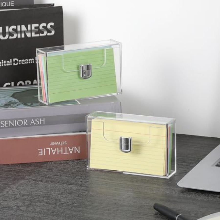 2 Pack Clear Acrylic Index Car - Card Index Box のレビューと価格