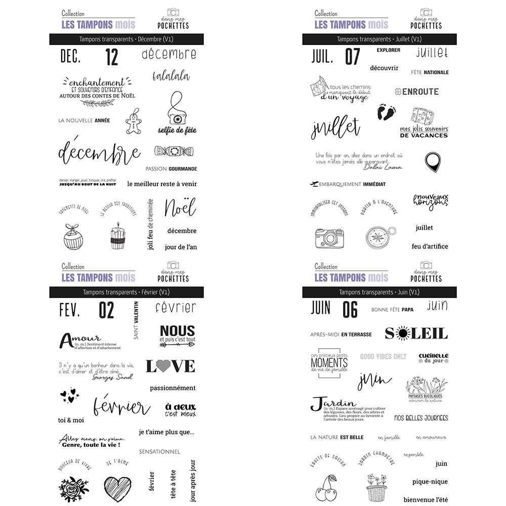 French Month Themed Clear Stam - Rubber Date Stamp のレビューと価格
