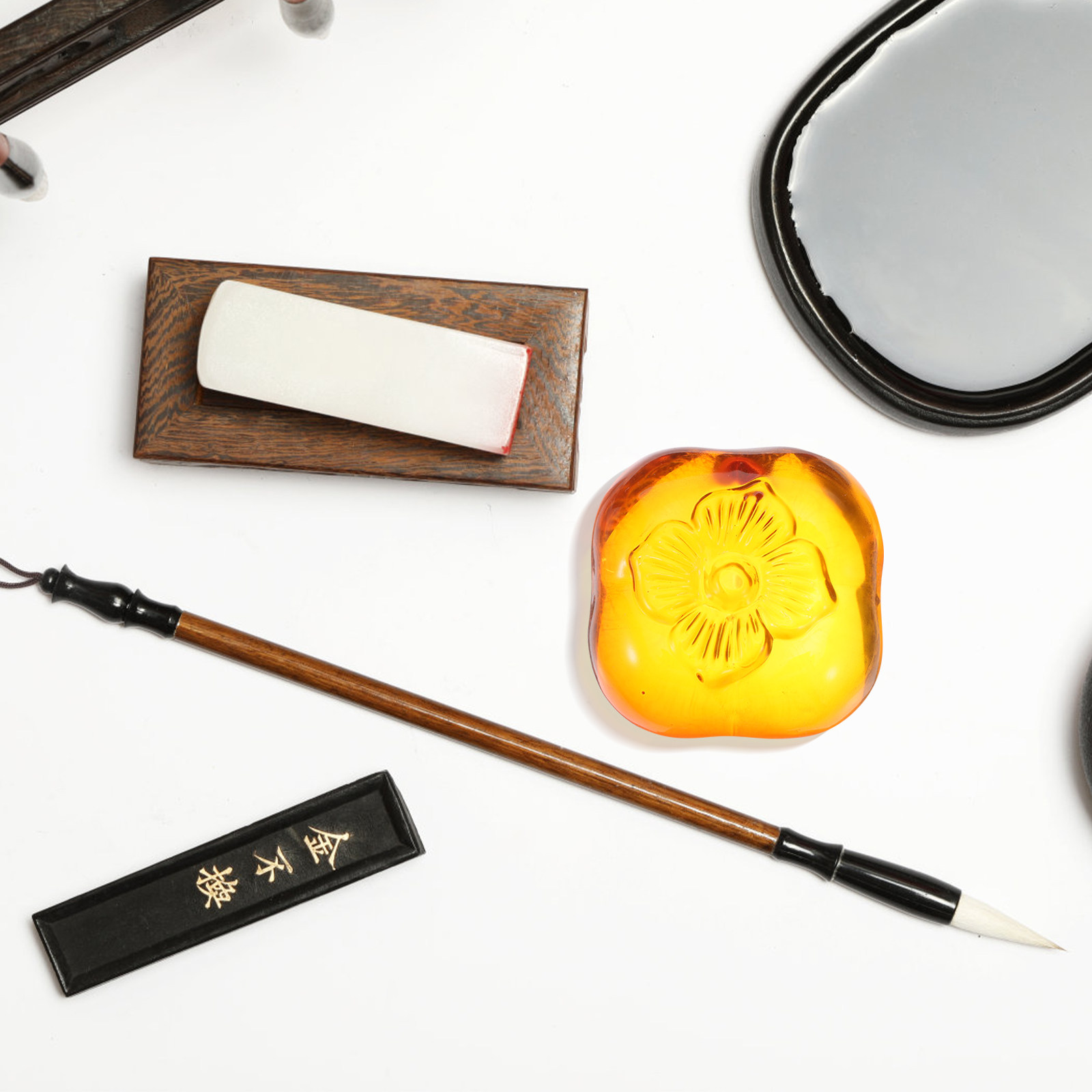 Crystal Persimmon Desk Paperwe - Book Weight Glass のレビューと価格
