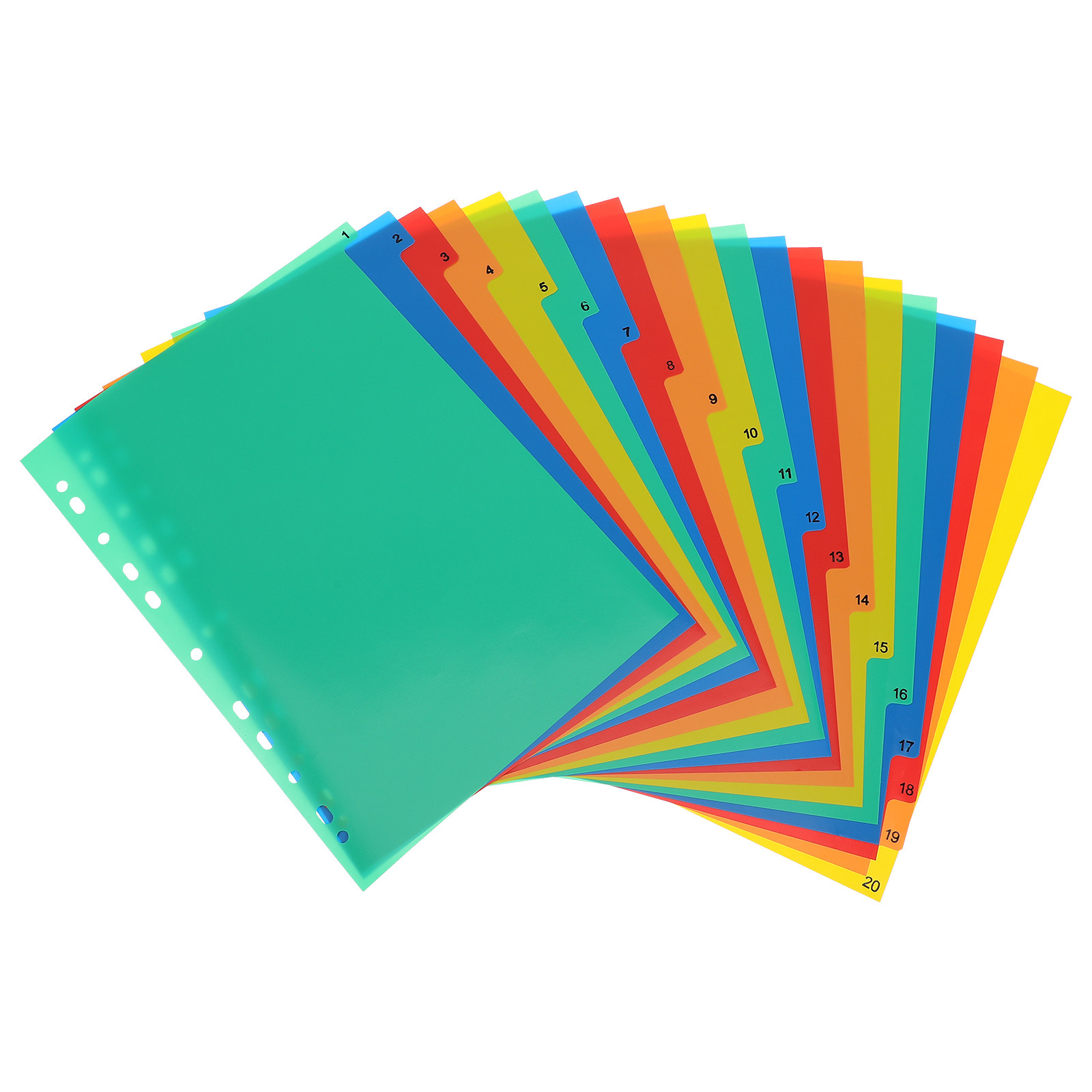 20 Pages A4 Colorful Plastic T - Tab Divider A4 のレビューと価格