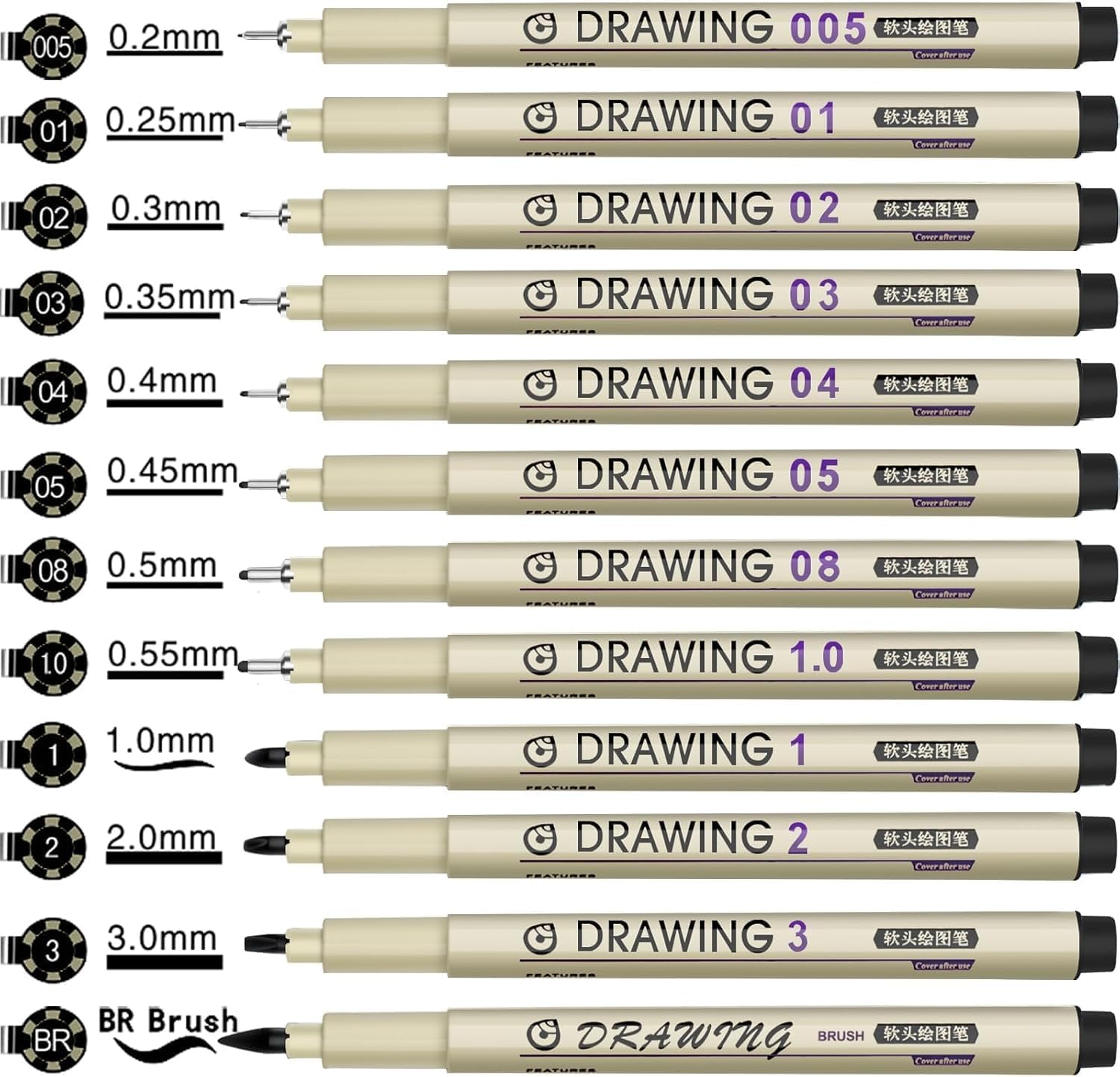 12 Black Micro Fineliner Drawi - Archive Box Set のレビューと価格