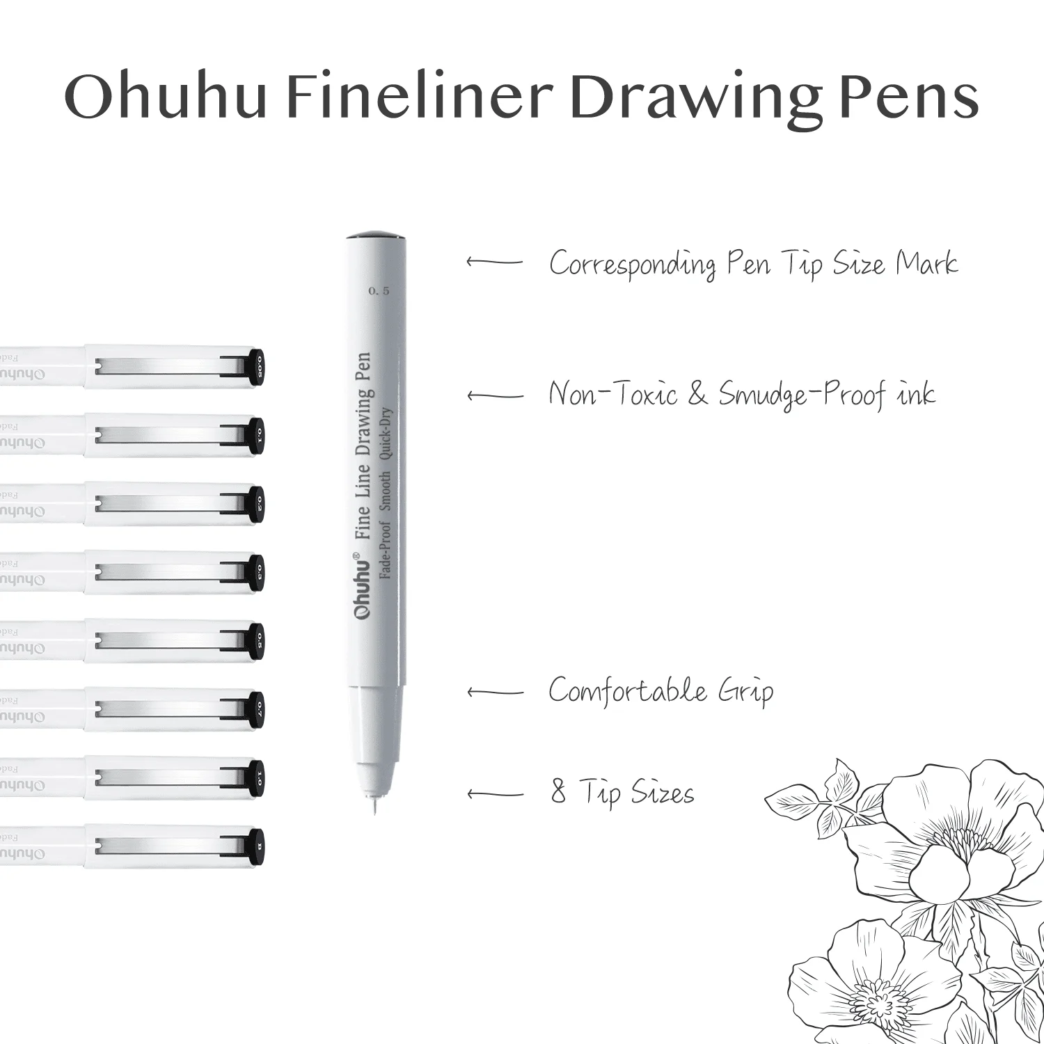 Ohuhu Micro Pen Fineliner Draw - Correction Pen Fine のレビューと価格