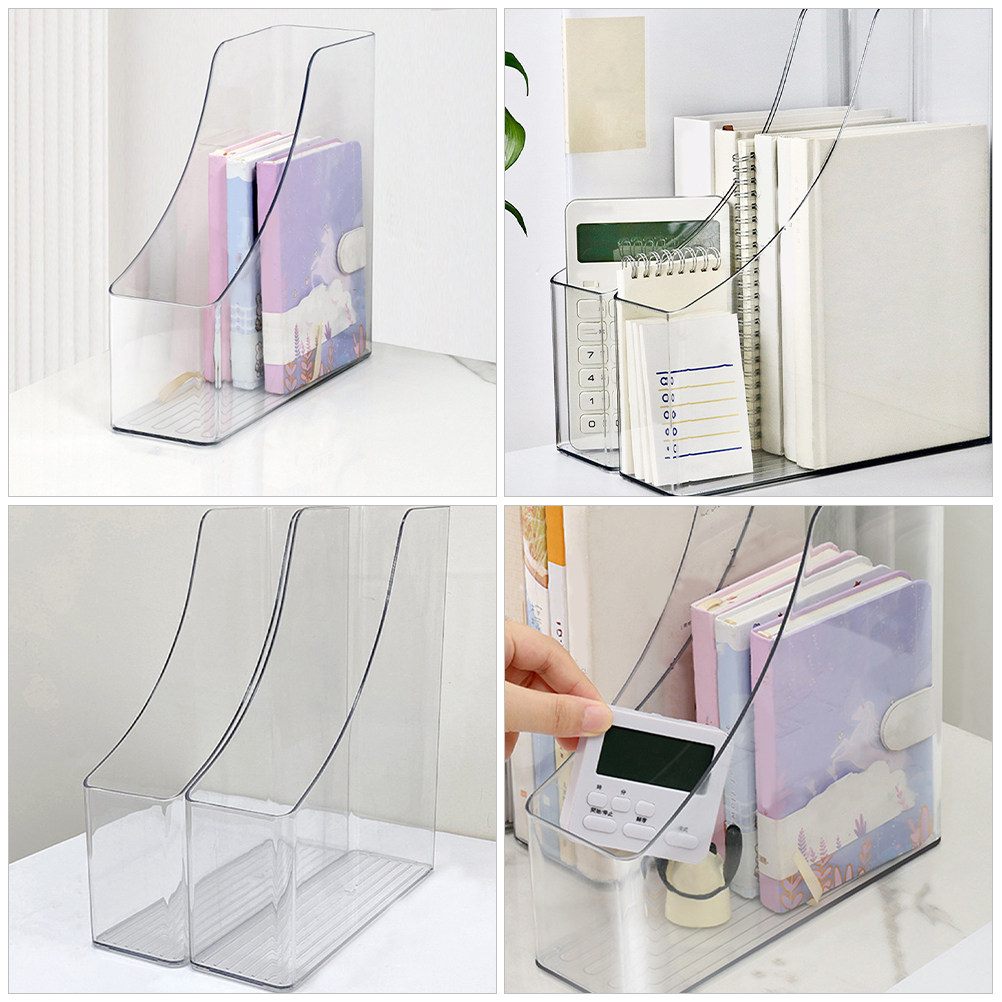 2Pcs Clear File Organizer Desk - Magazine Holder Rack のレビューと価格
