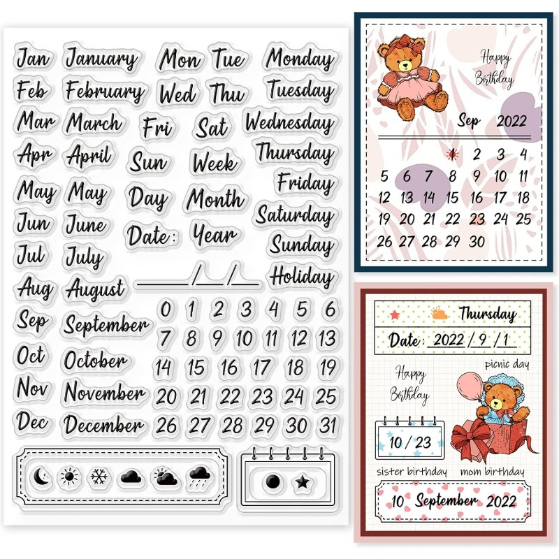1PC 8.3x5.8in Calendar Clear S - Rubber Date Stamp のレビューと価格