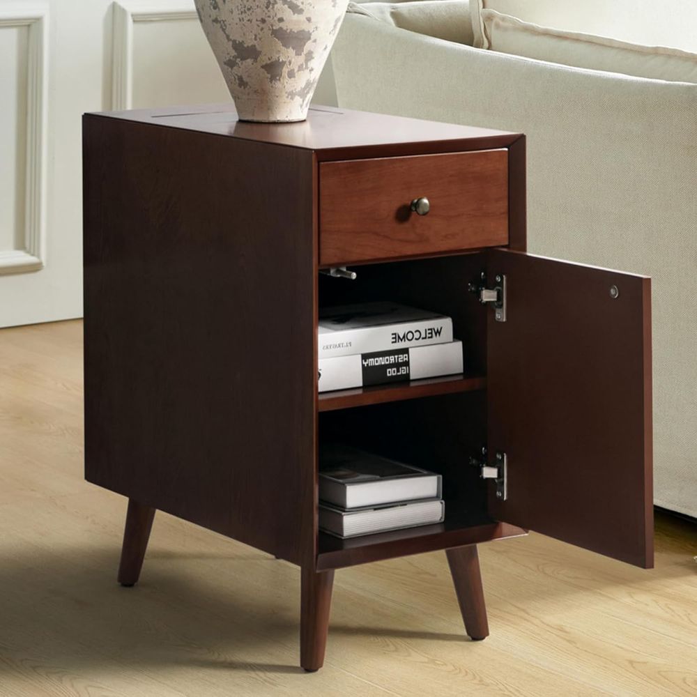 Walnut Charging Station End Ta - Magazine Holder Rack のレビューと価格