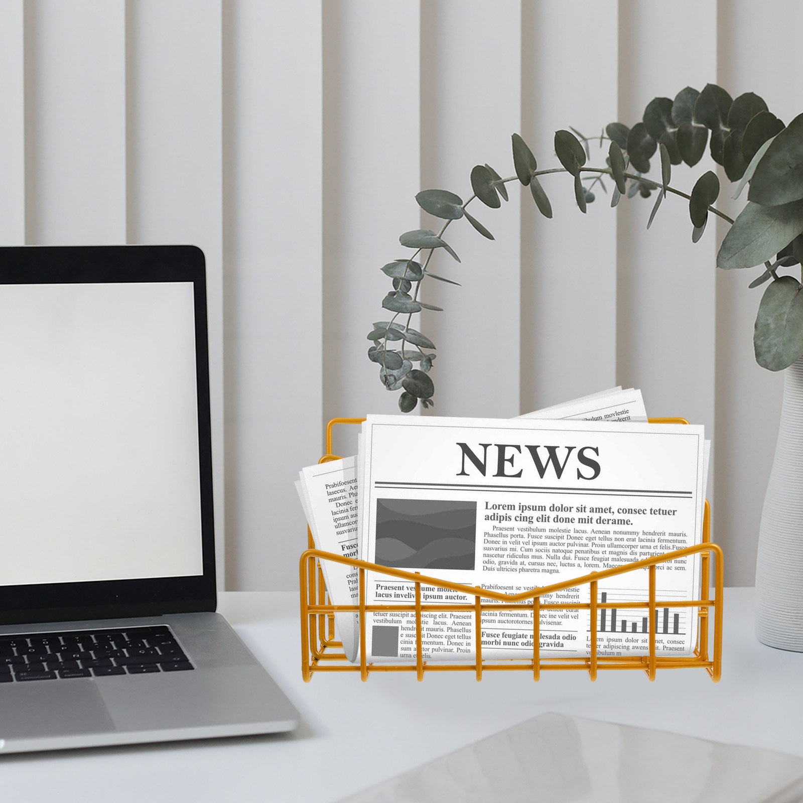 1Pcs Electroplated Metal Stora - Magazine Holder Rack のレビューと価格