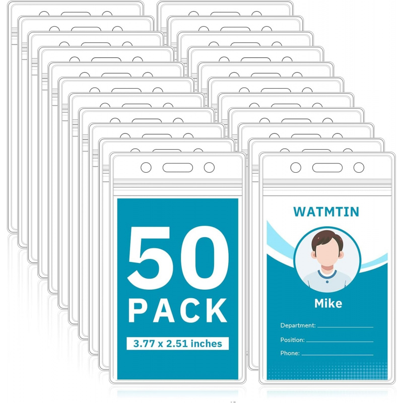 50 PCS Plastic Badge Holder, V - Index Card Holder のレビューと価格
